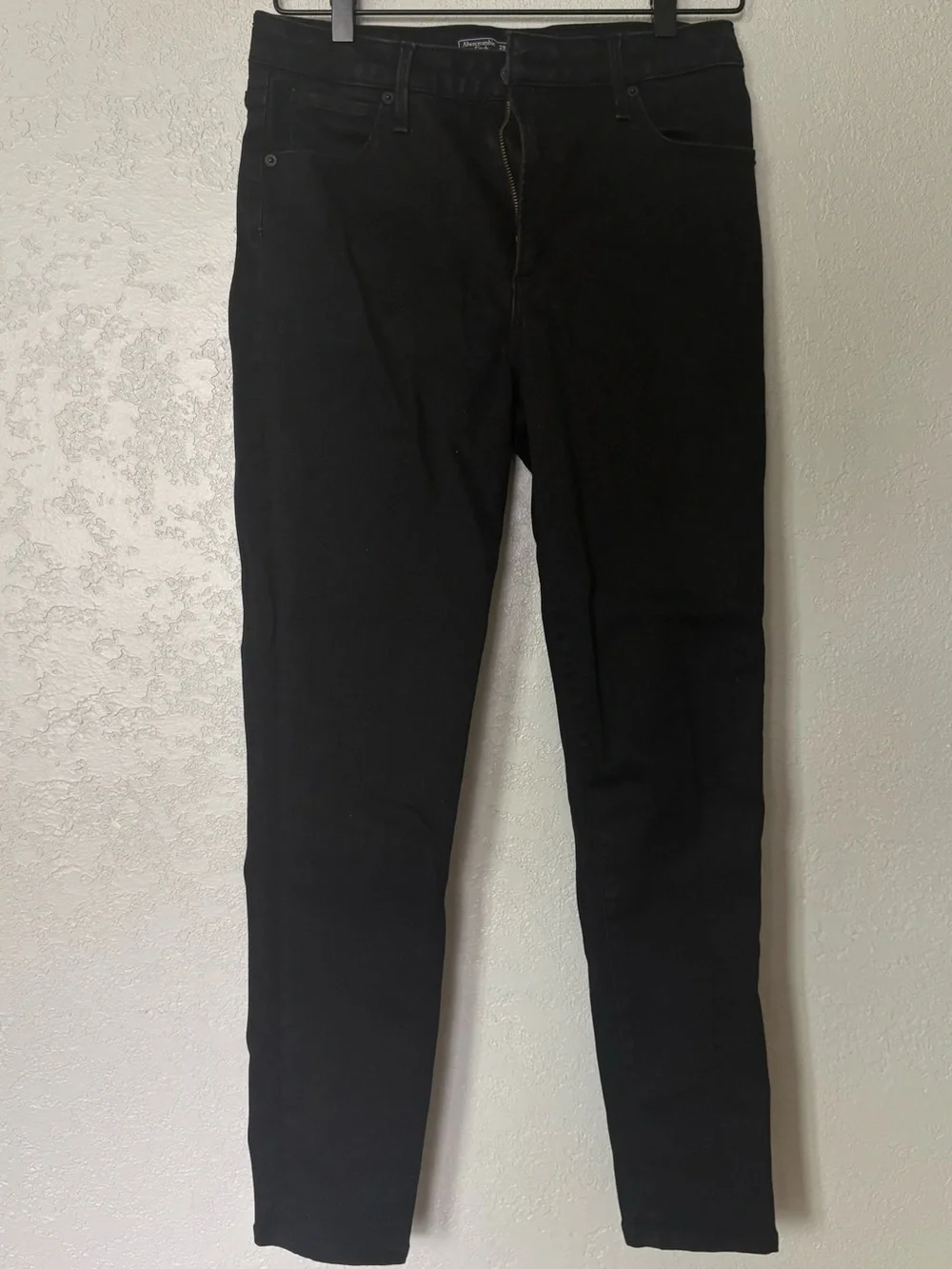 Abercrombie and fitch high rise super skinny black jeans